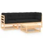 4-piece garden furniture set with solid pine wood cushions by vidaXL, Garden sets - Ref: Foro24-3083742, Price: 272,10 €, Dis...