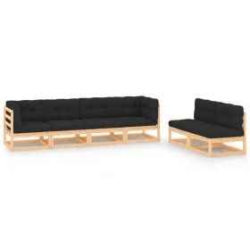 Garden furniture set 6 pieces and cushions solid pine wood by vidaXL, Garden sets - Ref: Foro24-3083757, Price: 530,20 €, Dis...