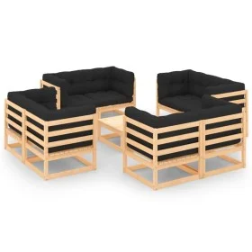 Garden furniture set 9 pieces and cushions solid pine wood by vidaXL, Garden sets - Ref: Foro24-3083735, Price: 734,83 €, Dis...