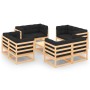Gartenmöbel-Set 9-teilig und Kissen aus massivem Kiefernholz von vidaXL, Gartensets - Ref: Foro24-3083735, Preis: 743,81 €, R...