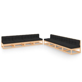 Garden furniture 8 pieces and cushions solid pine wood by vidaXL, Garden sets - Ref: Foro24-3083731, Price: 747,27 €, Discoun...