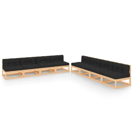 Garden furniture 8 pieces and cushions solid pine wood by vidaXL, Garden sets - Ref: Foro24-3083731, Price: 750,01 €, Discoun...