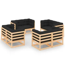 Garden furniture 8 pieces and cushions solid pine wood by vidaXL, Garden sets - Ref: Foro24-3083734, Price: 687,03 €, Discoun...