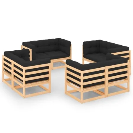 Gartenmöbel 8-teilig und Kissen aus massivem Kiefernholz von vidaXL, Gartensets - Ref: Foro24-3083734, Preis: 687,03 €, Rabat...
