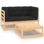 3-piece garden furniture set with solid pine wood cushions by vidaXL, Garden sets - Ref: Foro24-3083727, Price: 221,95 €, Dis...