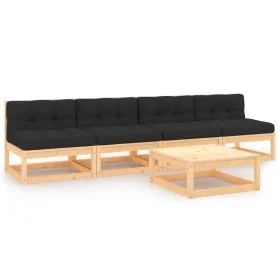 5-teiliges Gartenmöbel-Set mit Kissen aus massivem Kiefernholz von vidaXL, Gartensets - Ref: Foro24-3083746, Preis: 426,69 €,...