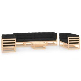 Set mit 9 Gartenmöbeln und Kissen aus massivem Zirbenholz von vidaXL, Gartensets - Ref: Foro24-3083770, Preis: 756,56 €, Raba...