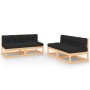 4-piece garden furniture set with solid pine wood cushions by vidaXL, Garden sets - Ref: Foro24-3083729, Price: 374,94 €, Dis...