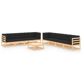 Garden furniture set 9 pieces and cushions solid pine wood by vidaXL, Garden sets - Ref: Foro24-3083752, Price: 789,90 €, Dis...