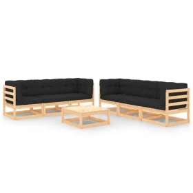 Garden furniture set 7 pieces and cushions solid pine wood by vidaXL, Garden sets - Ref: Foro24-3083744, Price: 565,87 €, Dis...
