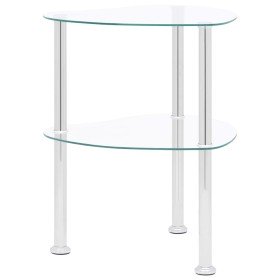 Mesa auxiliar de ordenador vidrio transparente 38x38x50 cm