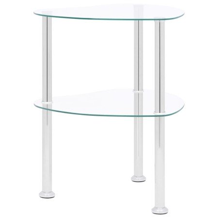 Mesa auxiliar de ordenador vidrio transparente 38x38x50 cm en Mesas auxiliares | Comprar online en Foro24