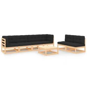 7-piece garden furniture set with solid pine wood cushions by vidaXL, Garden sets - Ref: Foro24-3083758, Price: 583,61 €, Dis...