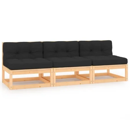 3-teiliges Gartenmöbel-Set mit Kissen aus massivem Kiefernholz von vidaXL, Outdoor-Sofas - Ref: Foro24-3083737, Preis: 257,34...