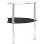Mesa auxiliar 2 niveles vidrio transparente y negro 38x38x50 cm en Mesas auxiliares | Comprar online en Foro24