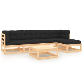 Set mit 6 Gartenmöbeln und Kissen aus massivem Kiefernholz von vidaXL, Gartensets - Ref: Foro24-3083785, Preis: 394,76 €, Rab...