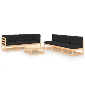 Garden furniture set 7 pieces and cushions solid pine wood by vidaXL, Garden sets - Ref: Foro24-3083760, Price: 583,61 €, Dis...