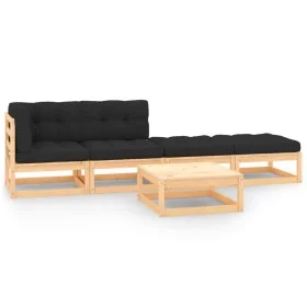 5-piece garden furniture set with solid pine wood cushions by vidaXL, Garden sets - Ref: Foro24-3083773, Price: 303,98 €, Dis...