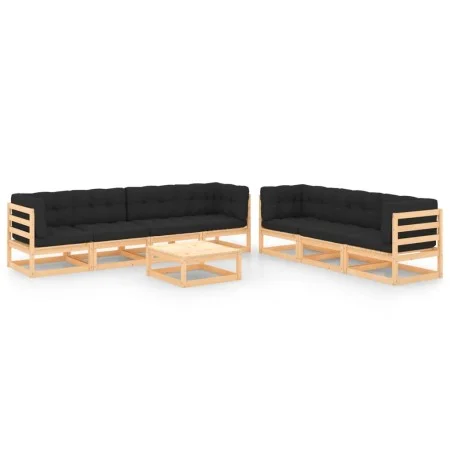 Muebles de jardín 8 pzas y cojines madera maciza pino de vidaXL, Conjuntos de jardín - Ref: Foro24-3083751, Precio: 660,48 €,...
