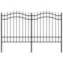 Valla de jardín con punta de lanza negra, 239 x 125 cm, acero con recubrimiento en polvo en Paneles de vallas | Comprar online e