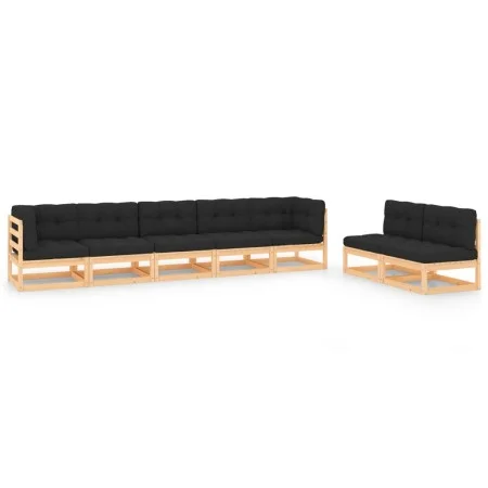 Garden furniture set 7 pieces and cushions solid pine wood by vidaXL, Garden sets - Ref: Foro24-3083761, Price: 601,76 €, Dis...