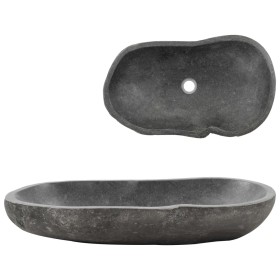 Lavabo de piedra de río ovalado 60-70 cm