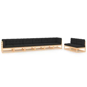 Garden furniture 8 pieces and cushions solid pine wood by vidaXL, Garden sets - Ref: Foro24-3083763, Price: 762,87 €, Discoun...