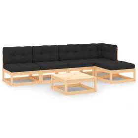 Garden furniture set 6 pieces and cushions solid pine wood by vidaXL, Garden sets - Ref: Foro24-3083781, Price: 436,36 €, Dis...