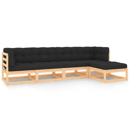 5-teiliges Gartenmöbel-Set mit Kissen aus massivem Kiefernholz von vidaXL, Gartensets - Ref: Foro24-3083784, Preis: 404,43 €,...