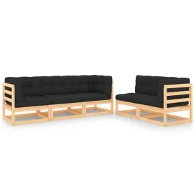 5-piece garden furniture set with solid pine wood cushions by vidaXL, Garden sets - Ref: Foro24-3083788, Price: 432,24 €, Dis...
