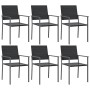 Gartenstühle 6 Stück schwarzes synthetisches Rattan 54x62,5x89 cm von vidaXL, Gartenstühle - Ref: Foro24-3187084, Preis: 237,...