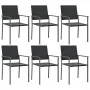 Sillas de jardín 6 uds ratán sintético negro 54x62,5x89 cm de vidaXL, Sillas de jardín - Ref: Foro24-3187084, Precio: 217,84 ...