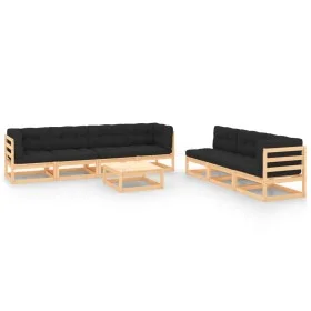 Garden furniture 8 pieces and solid pine wood cushions by vidaXL, Garden sets - Ref: Foro24-3083798, Price: 695,35 €, Discoun...