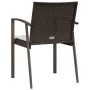 Kissen für Gartenstühle, 6 Stück, braunes synthetisches Rattan, 56,5 x 57 x 83 cm von vidaXL, Gartenstühle - Ref: Foro24-3187...