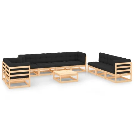 Gartenmöbel-Set 10-teilig und Kissen aus massivem Kiefernholz von vidaXL, Gartensets - Ref: Foro24-3083811, Preis: 850,36 €, ...