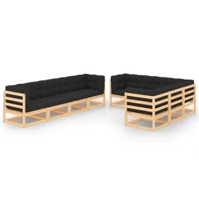 Garden furniture set 9 pieces and cushions solid pine wood by vidaXL, Garden sets - Ref: Foro24-3083810, Price: 808,79 €, Dis...