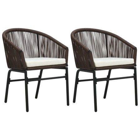 Gartenstühle 2 Einheiten braunes synthetisches Rattan von vidaXL, Gartenstühle - Ref: Foro24-48136, Preis: 178,04 €, Rabatt: %