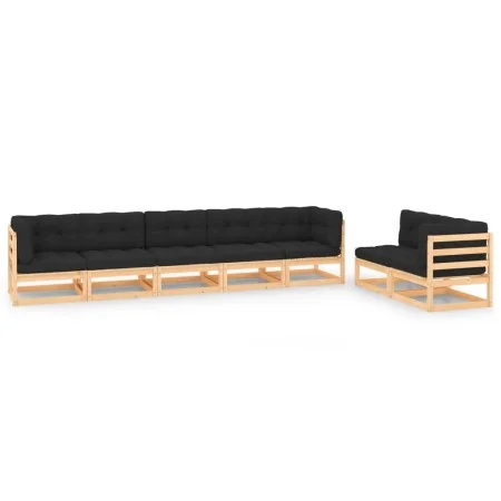 Garden furniture set 7 pieces and cushions solid pine wood by vidaXL, Garden sets - Ref: Foro24-3083797, Price: 617,50 €, Dis...