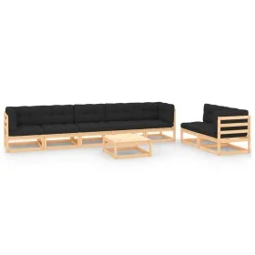 Garden furniture 8 pieces and cushions solid pine wood by vidaXL, Garden sets - Ref: Foro24-3083796, Price: 695,35 €, Discoun...