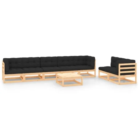 Garden furniture 8 pieces and cushions solid pine wood by vidaXL, Garden sets - Ref: Foro24-3083796, Price: 704,50 €, Discoun...