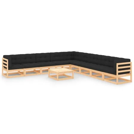 Garden furniture set 10 pieces and cushions solid pine wood by vidaXL, Garden sets - Ref: Foro24-3083831, Price: 863,30 €, Di...