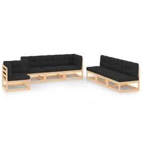Garden furniture set 7 pieces and cushions solid pine wood by vidaXL, Garden sets - Ref: Foro24-3083823, Price: 617,50 €, Dis...