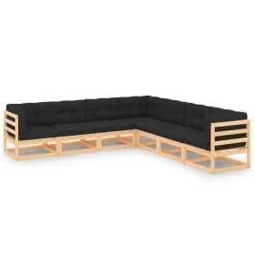 Garden furniture set 7 pieces and cushions solid pine wood by vidaXL, Garden sets - Ref: Foro24-3083838, Price: 617,50 €, Dis...