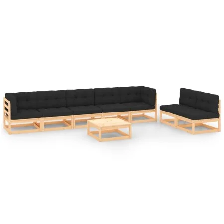 Gartenmöbel 8-teilig und Kissen aus massivem Kiefernholz von vidaXL, Gartensets - Ref: Foro24-3083824, Preis: 681,76 €, Rabat...
