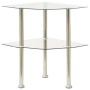 Mesa auxiliar de ordenador vidrio transparente 38x38x50 cm