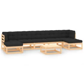 Garden furniture 8 pieces and anthracite cushions solid pine wood by vidaXL, Garden sets - Ref: Foro24-3083887, Price: 560,52...