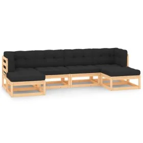 Garden furniture 6 pieces and anthracite cushions solid pine wood by vidaXL, Garden sets - Ref: Foro24-3083884, Price: 453,83...