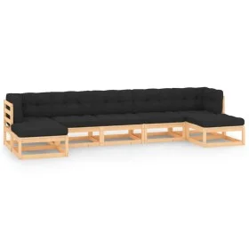 Garden furniture 7 pieces and anthracite cushions solid pine wood by vidaXL, Garden sets - Ref: Foro24-3083886, Price: 524,37...