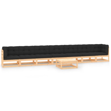 Garden furniture 8 pieces and anthracite cushions solid pine wood by vidaXL, Garden sets - Ref: Foro24-3083898, Price: 688,93...