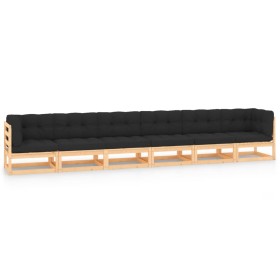 Gartenmöbel 6-tlg und Kissen anthrazit massives Kiefernholz von vidaXL, Gartensets - Ref: Foro24-3083895, Preis: 534,84 €, Ra...